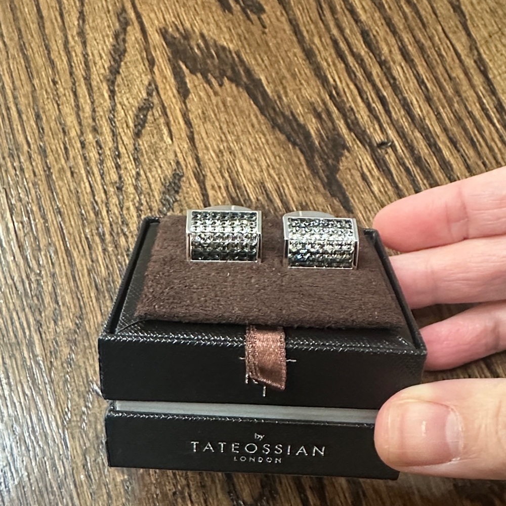 Tateossian Silver Textured Cufflinks